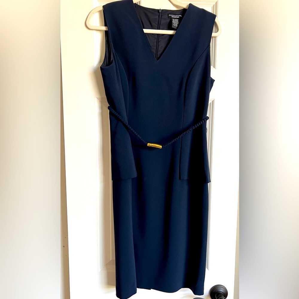 Doncaster navy sleeveless dress with removable belt - EUC! - Size 6